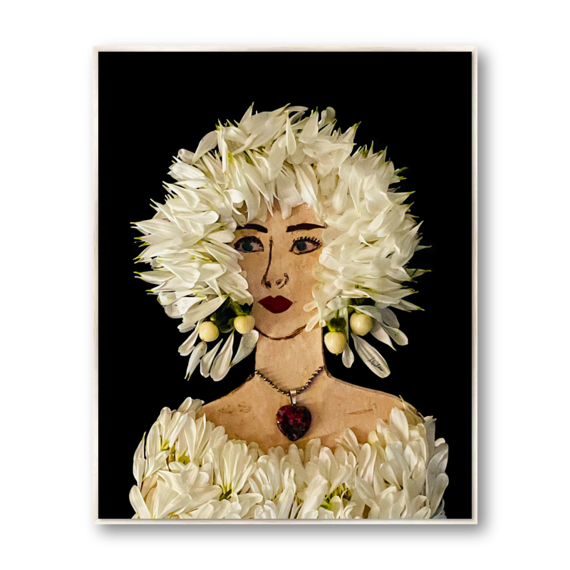 Aster Metal Print - Rectangle Silver