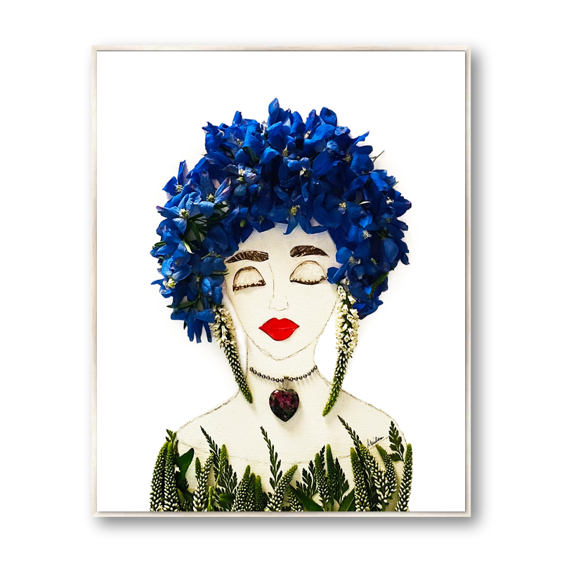 Blue Metal Print - Rectangle Silver