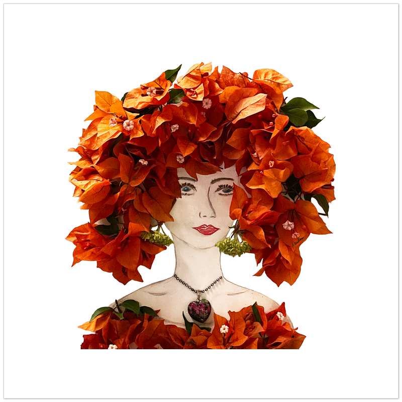 Bougainvillea Fine Art Print - Square Unframed