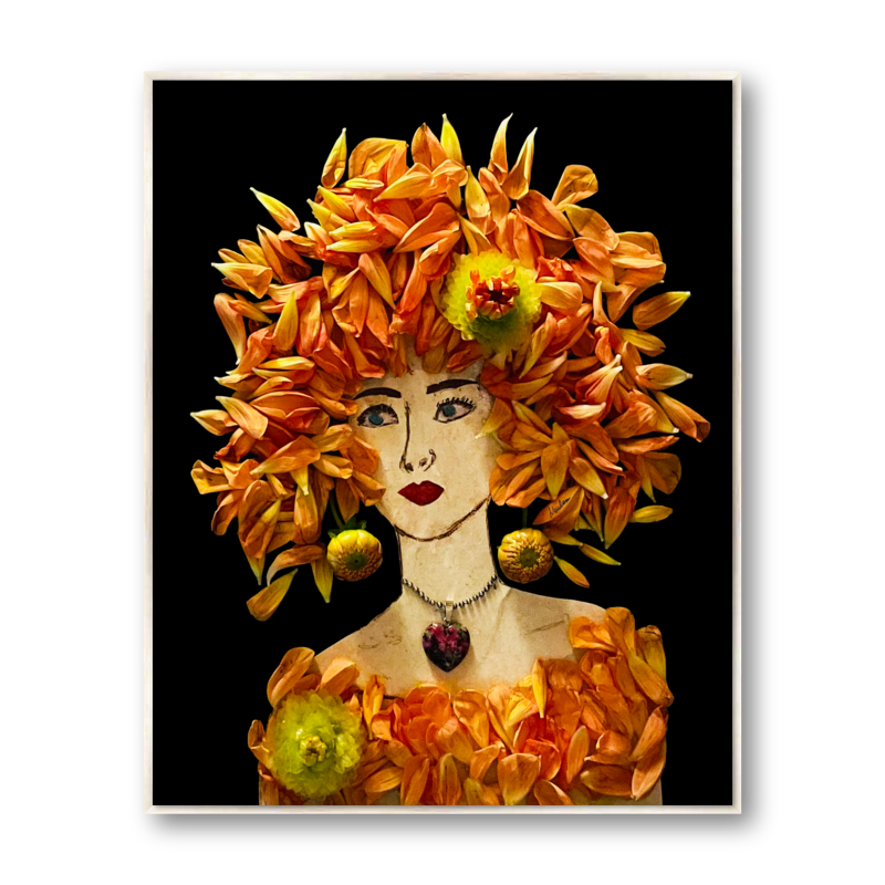 Dahlia Metal Print - Rectangle Silver