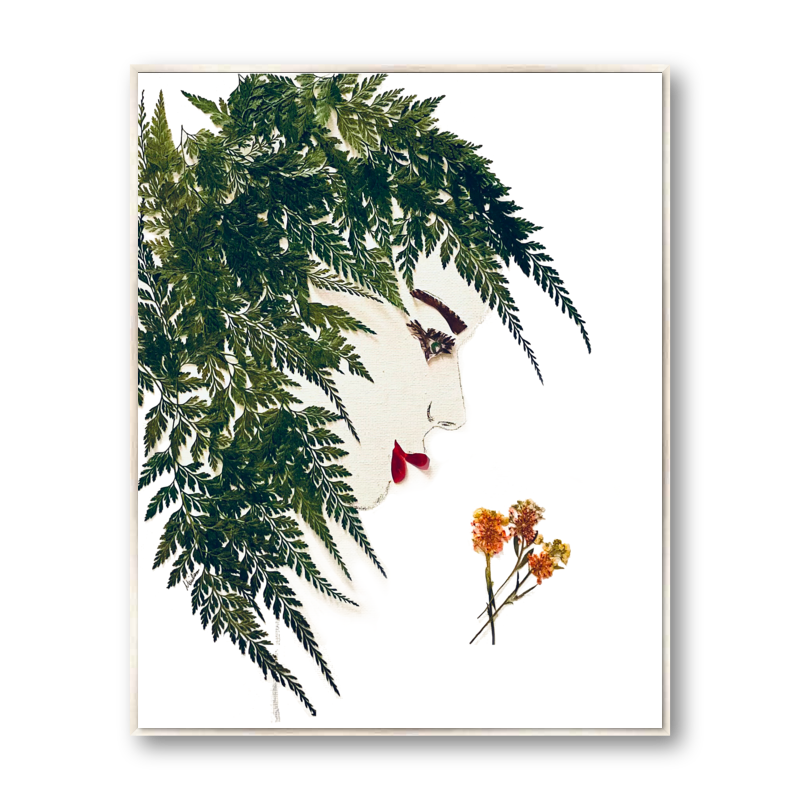 Fern Profile Metal Print - Rectangle Silver