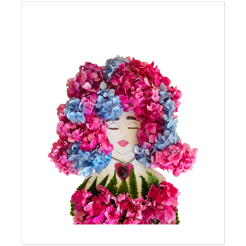 Hippie Hydrangea Fine Art Print - Rectangle Unframed