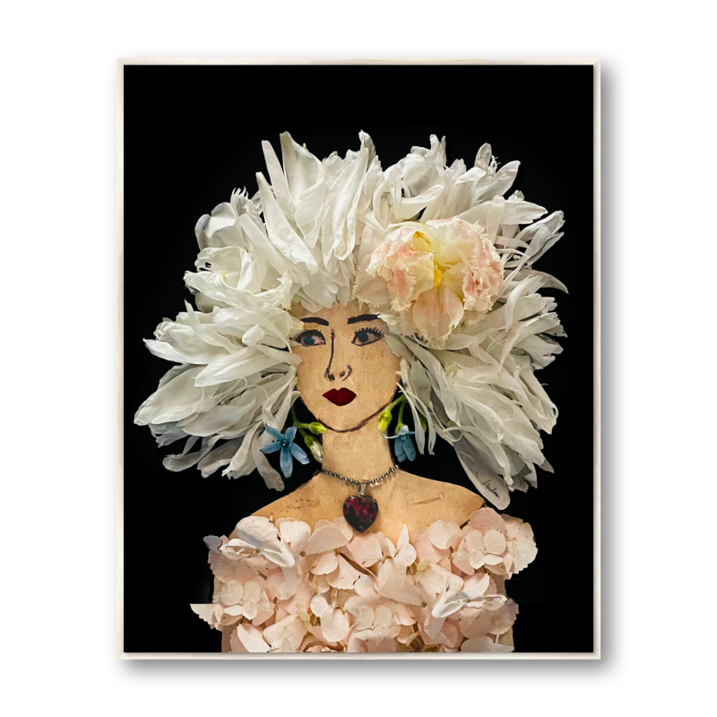 Peony Metal Print - Rectangle Silver