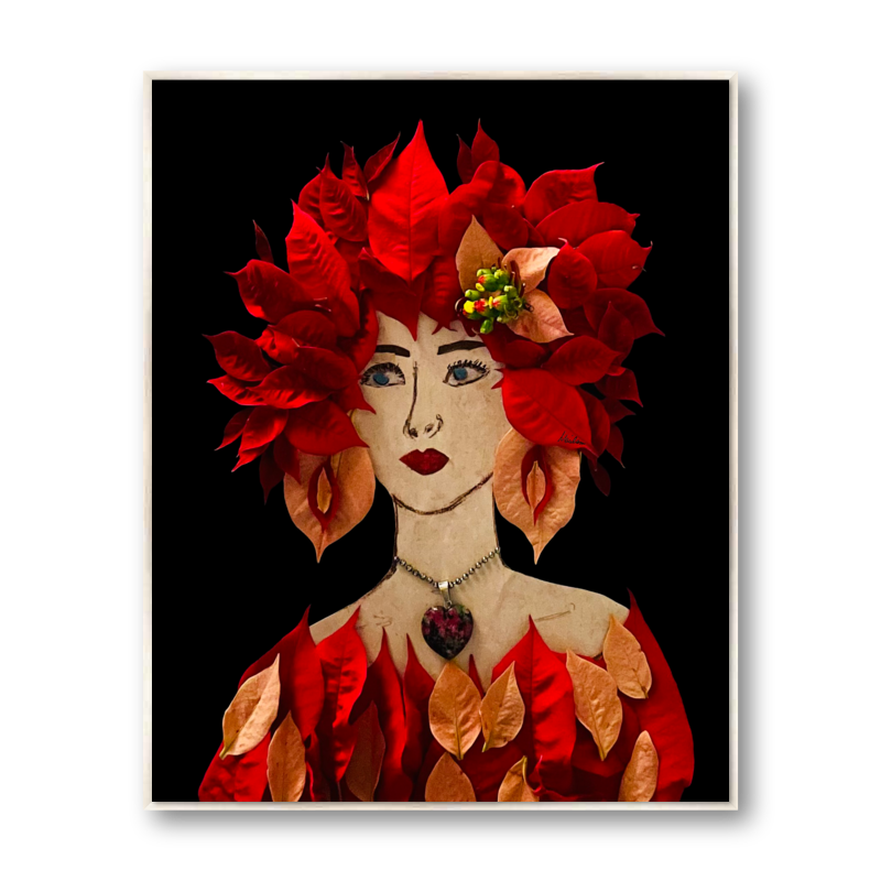 Poinsettia Metal Print - Rectangle Silver