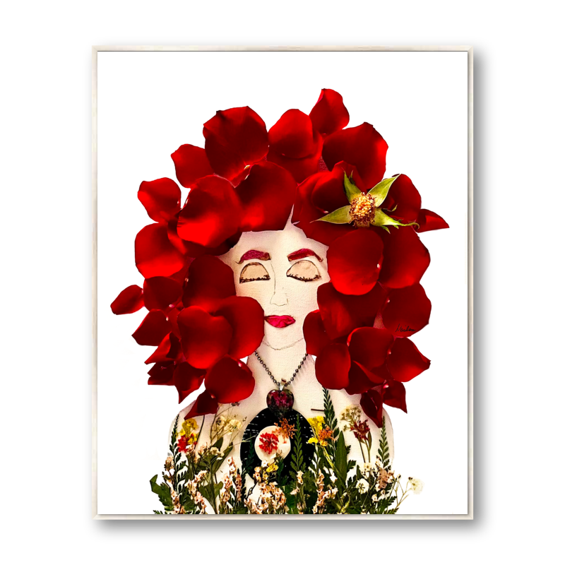 Rose Metal Print - Rectangle Silver