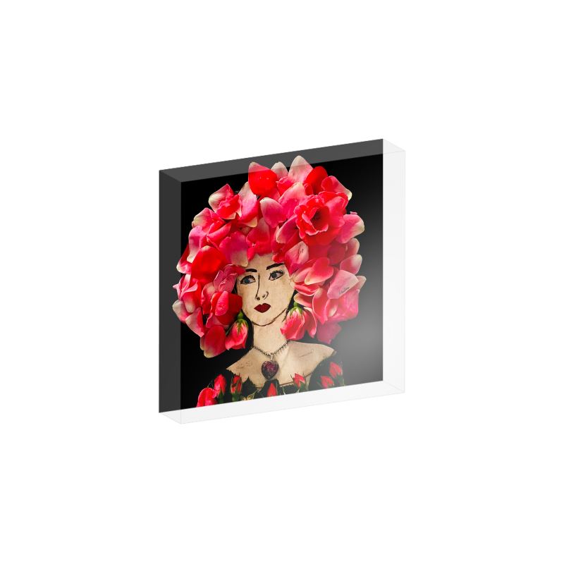 "Dewey Rose" Acrylic Block