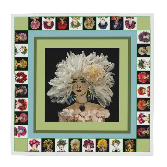 "Peony" in a Border of Lulus Scarf