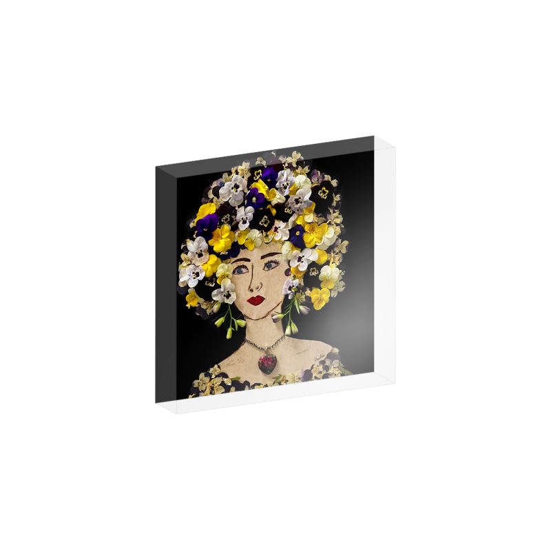 "Pansy" Acrylic Block