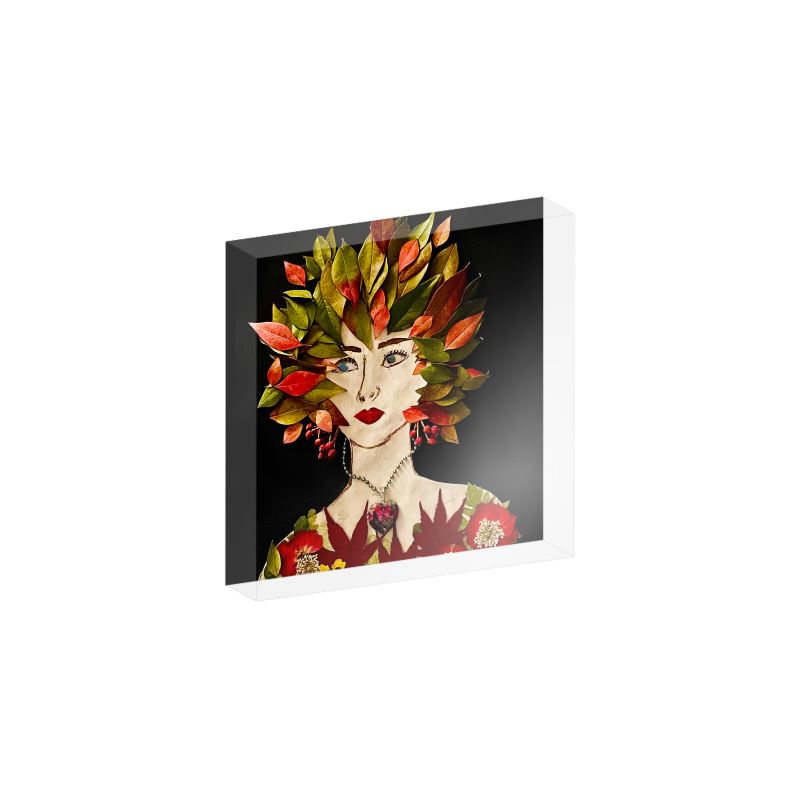 "Red Nandina" Acrylic Block