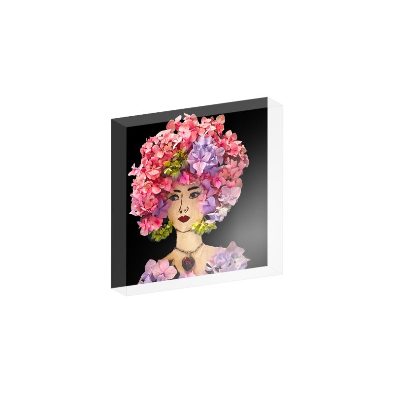 "Hydrangea" Acrylic Block