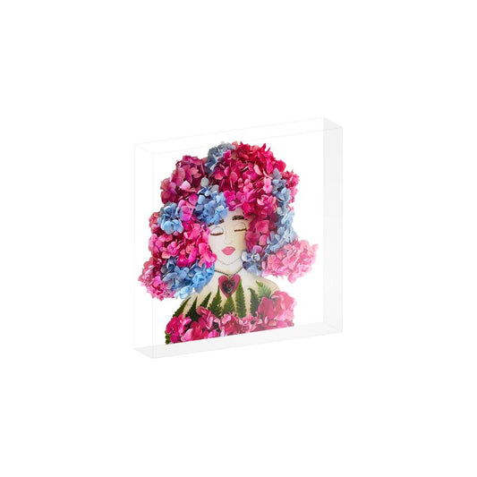 "Hippie Hydrangea" Acrylic Block