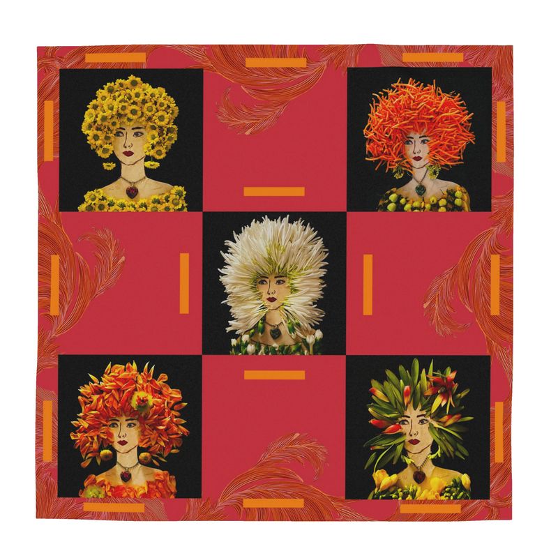 Lulus on Orange, Red and Black Scarf