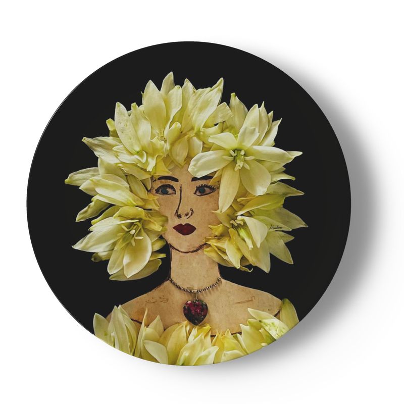 White Christmas Lulus. Set of 4 China Plates