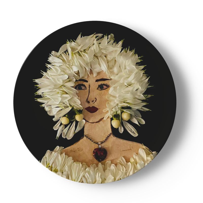 White Christmas Lulus. Set of 4 China Plates