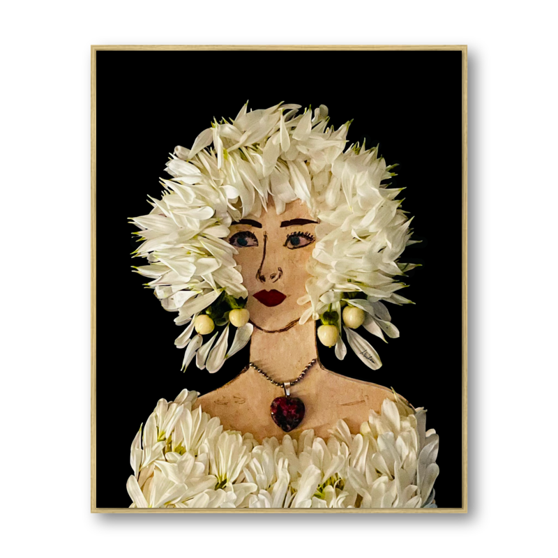 Aster Metal Print - Rectangle Gold