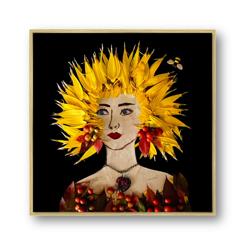 Autumn Sun Metal Print - Square Gold