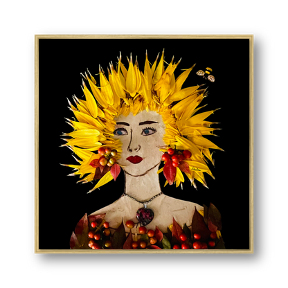 Autumn Sun Metal Print - Square Gold