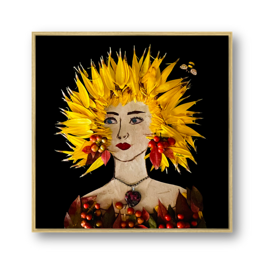 Autumn Sun Metal Print - Square Gold