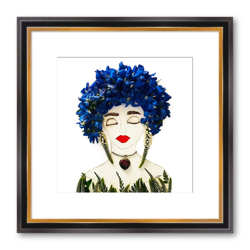 Blue Fine Art Print - Square Academie Frame