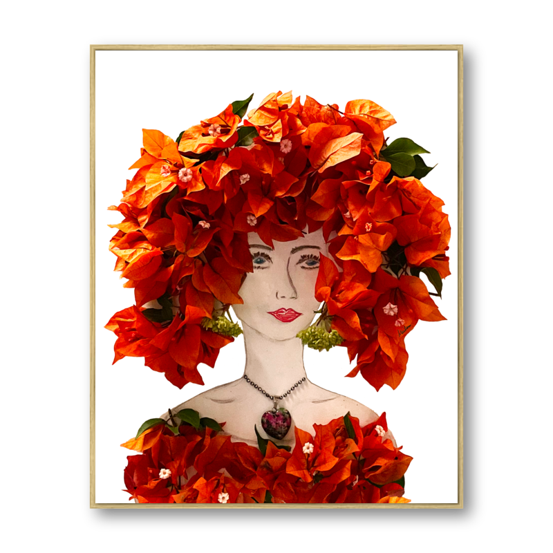 Bougainvillea Metal Print - Rectangle Gold