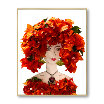 Bougainvillea Metal Print - Rectangle Gold