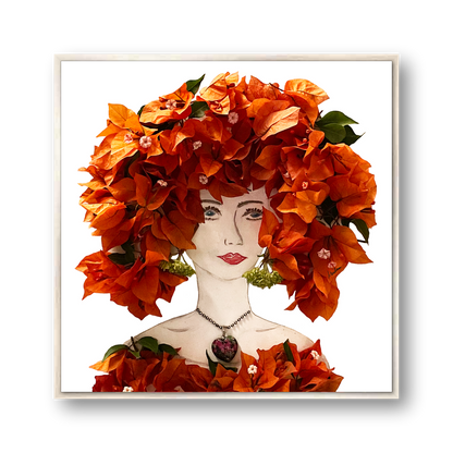 Bougainvillea Metal Print - Square Silver