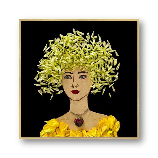 Brassica Metal Print - Square Gold