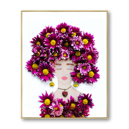 Chrysanthemum Metal Print - Rectangle Gold