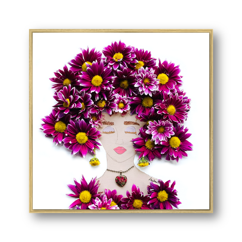 Chrysanthemum Metal Print - Square Gold