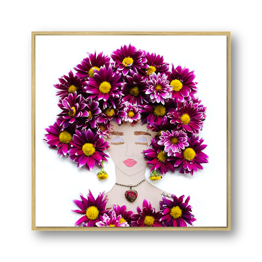 Chrysanthemum Metal Print - Square Gold