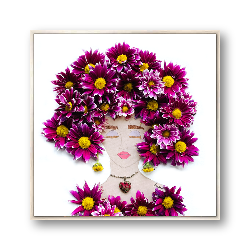 Chrysanthemum Metal Print - Square Silver