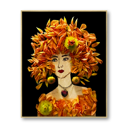 Dahlia Metal Print - Rectangle Gold