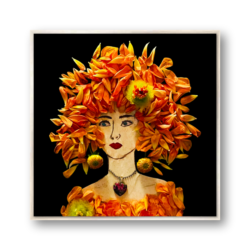 Dahlia Metal Print - Square Silver