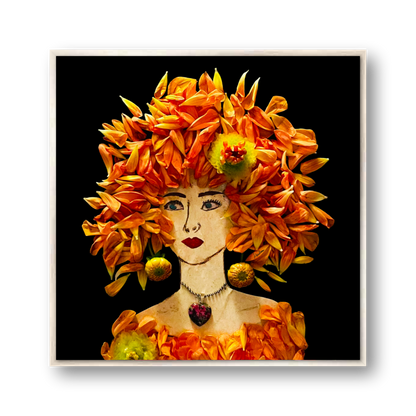 Dahlia Metal Print - Square Silver