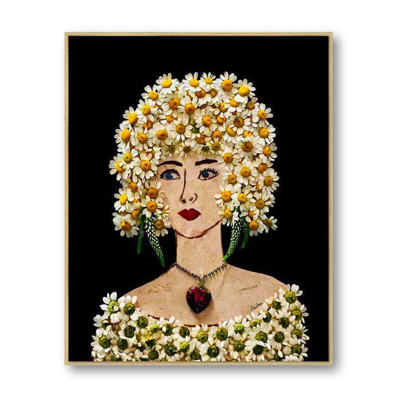 Daisy Metal Print - Rectangle Gold