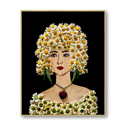 Daisy Metal Print - Rectangle Gold