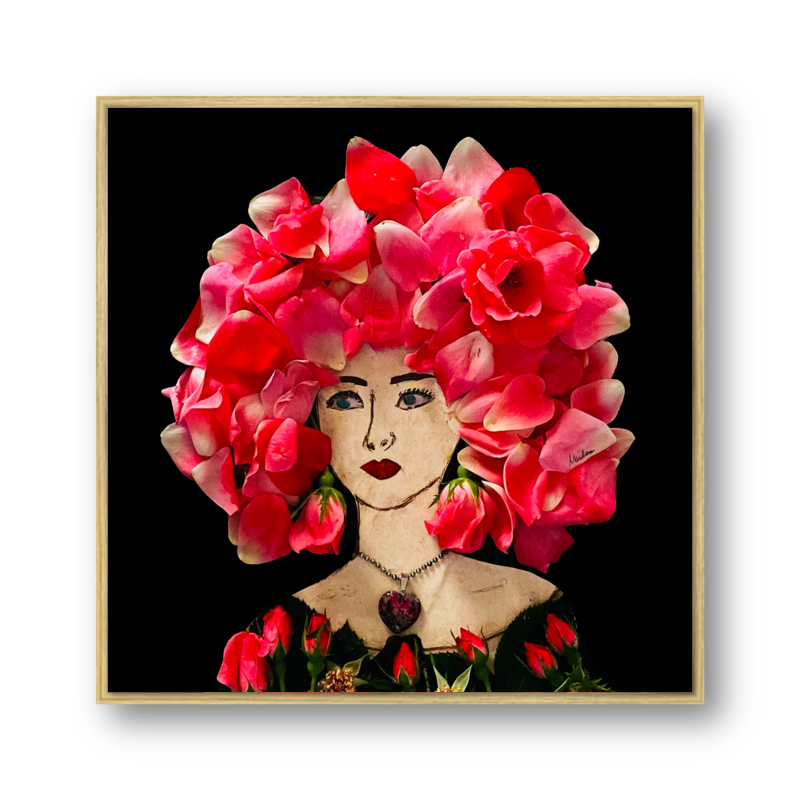 Dewey Rose Metal Print - Square Gold