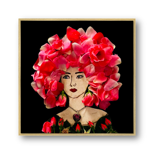 Dewey Rose Metal Print - Square Gold