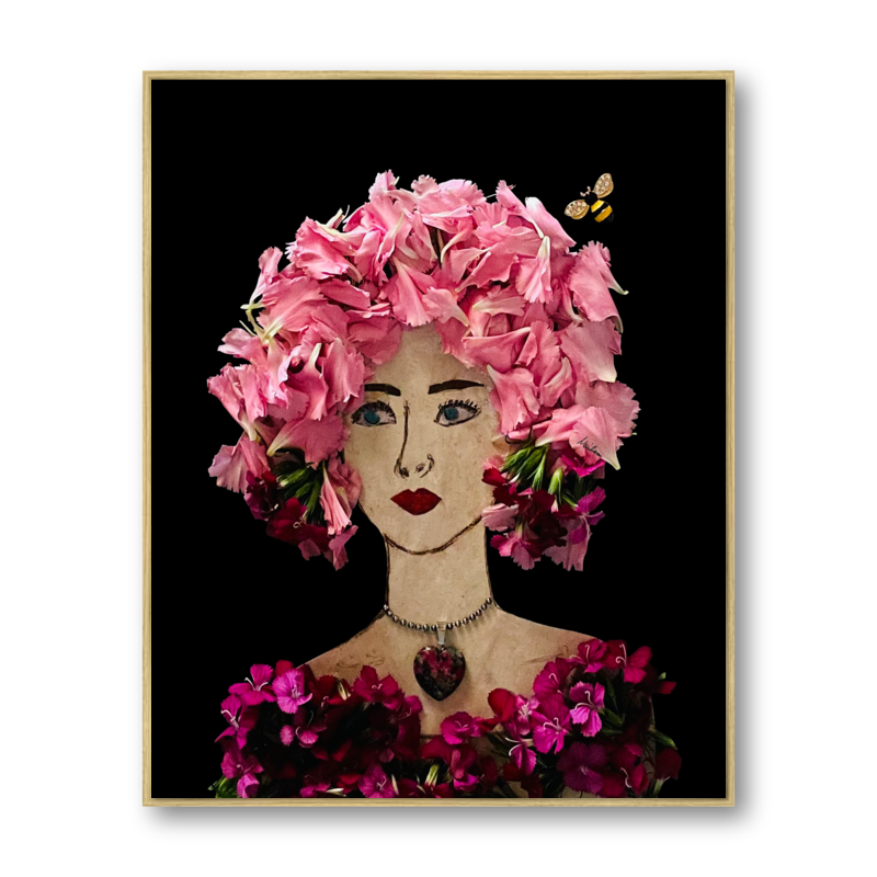 Dianthus Metal Print - Rectangle Gold