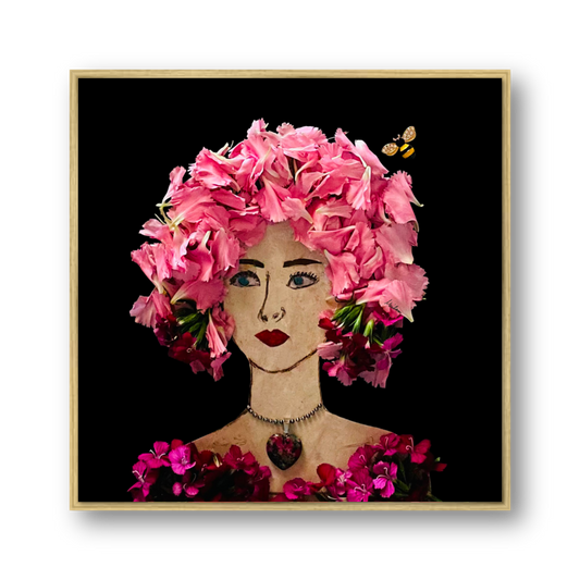 Dianthus Metal Print - Square Gold