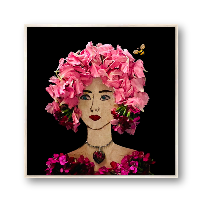 Dianthus Metal Print - Square Silver