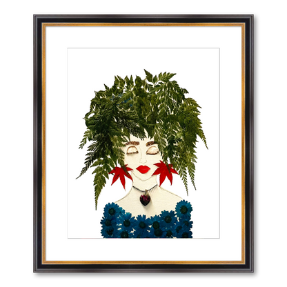 Fern Blue Fine Art Print - Rectangle Academie Frame