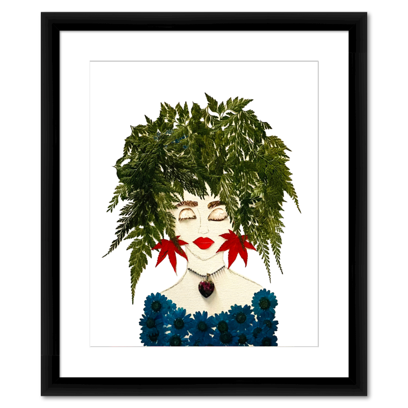 Fern Blue Fine Art Print - Rectangle Italian Prime Frame