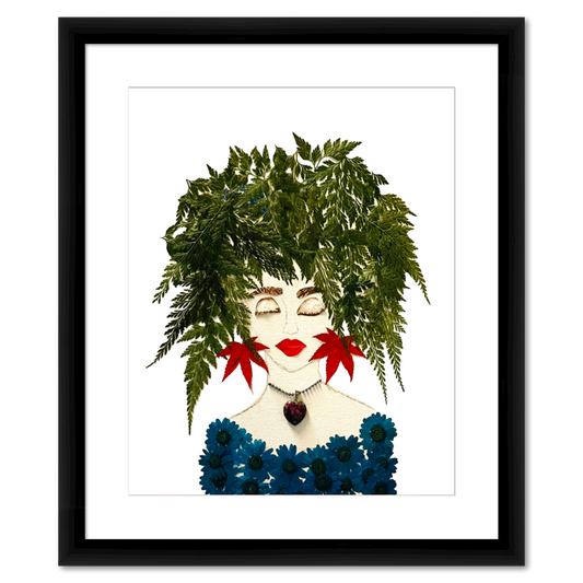 Fern Blue Fine Art Print - Rectangle Italian Prime Frame
