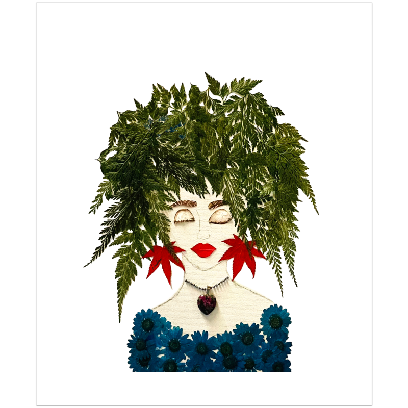 Fern Blue Fine Art Print - Rectangle Unframed