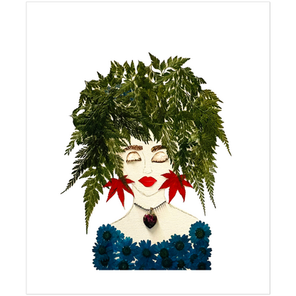 Fern Blue Fine Art Print - Rectangle Unframed