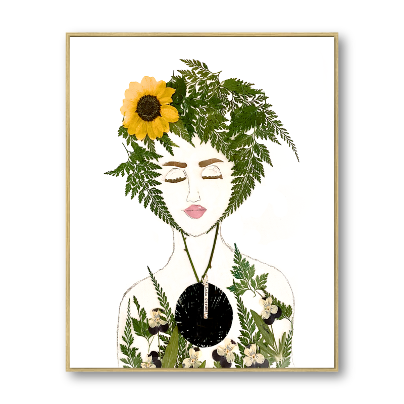 Fern Metal Print - Rectangle Gold