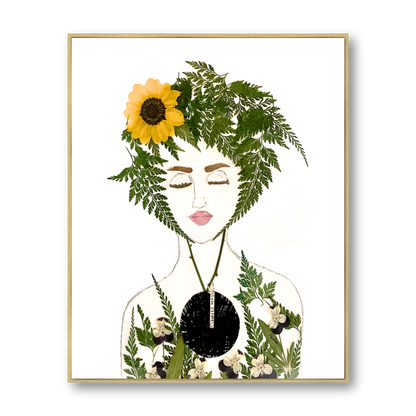 Fern Metal Print - Rectangle Gold