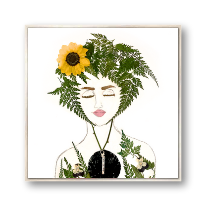 Fern Metal Print - Square Silver