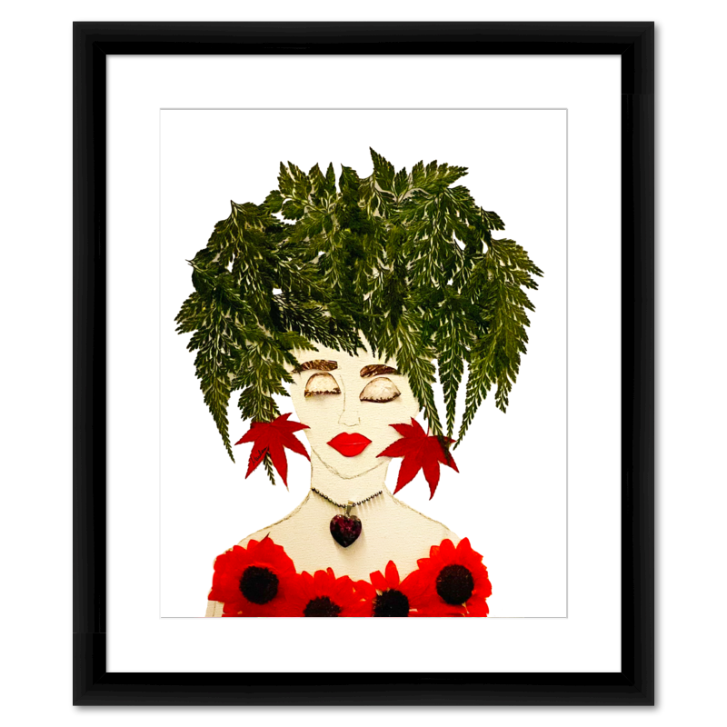 Fern Red Fine Art Print - Rectangle Italian Prime Frame